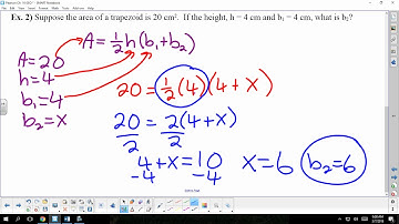 10 2 Area of Trapezoids, Rhombi and Kites