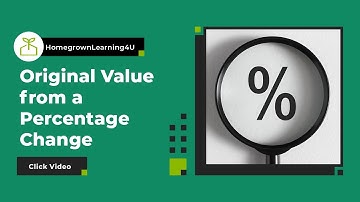 Finding the Original Value After a Percentage Change | Using the Unitary Method