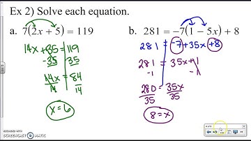 1.2 Multi-Step Equations (Variables on One Side)