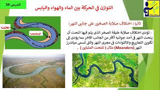 تعرف علي كل ما يخص العمل الهدمي والترسيبي للأنهار( وكيفية تكون ال Meanders )