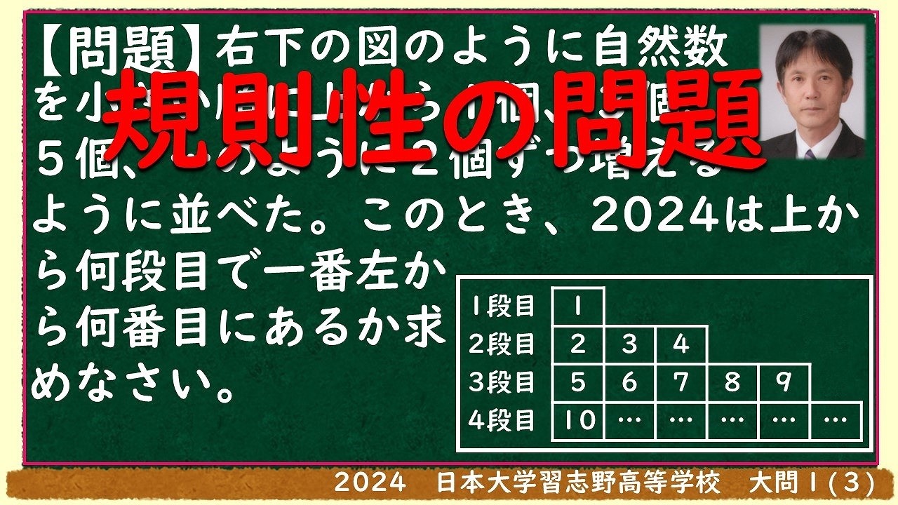 2024日本大学習志野高等学校 整数問題] 高校入試良問 渾身解説032