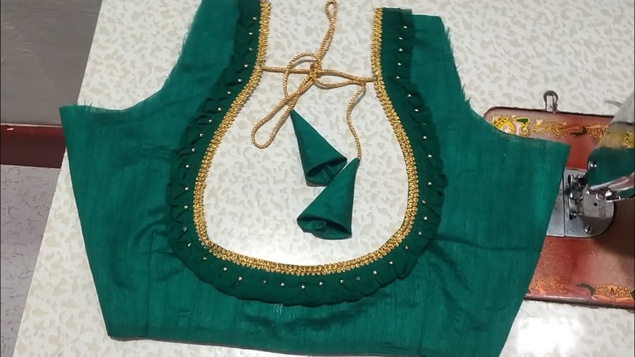 Blouse design simple Moti work design creativity life with Manisha ...