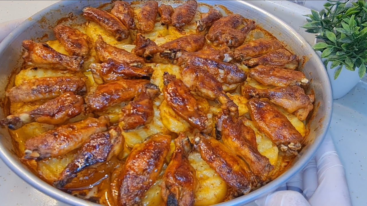 اجنحة الدجاج المشوية بالفرن😋 جربوها للفطور🌙 اكلة سهلة واقتصادية