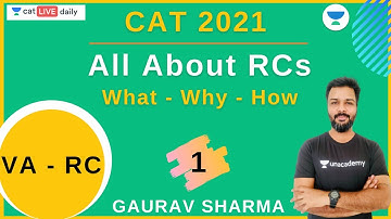 All About RCs - What - Why - How - Part 1 l CAT 2021 l Gaurav Sharma