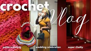 a super fun chatty crochet vlog!! | pattern testing the kandi top | kadara bags | kadara studio bts