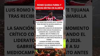 Romo queda fuera y Chivas entra en alerta