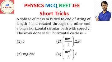 A sphere of mass m is tied to end of string of length l and rotated through the other end along a ho