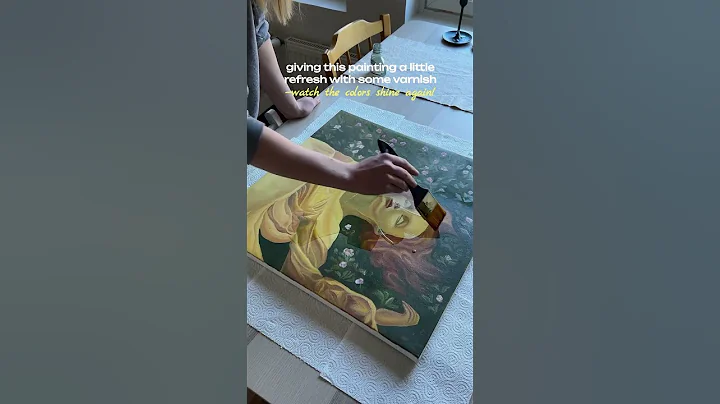Bringing this old painting back to life with varnish 🎨 #art #painting #oilpainting #portrait