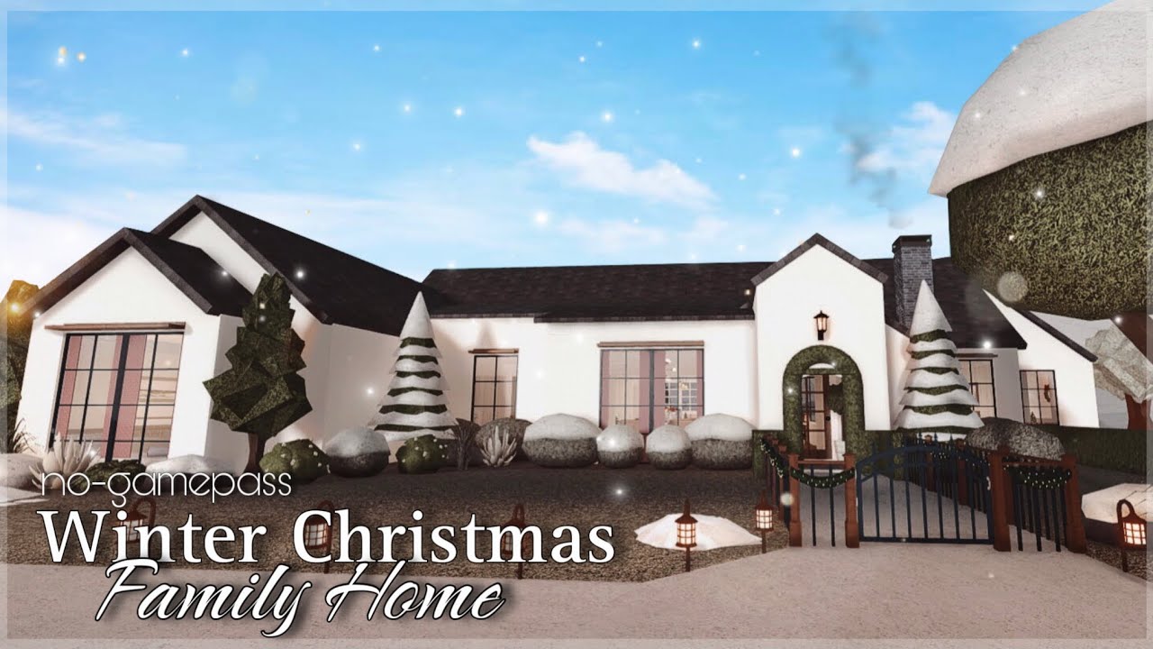 BLOXBURG | Winter Christmas Family Home | No-Gamepass | Speedbuild(1/2 ...
