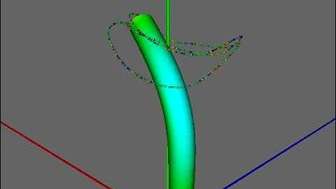 Finite element simulation of a tube with large displacement formulation