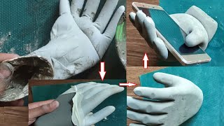 Make a Beautiful Cement Hand | Mobile Stand | Cement Craft