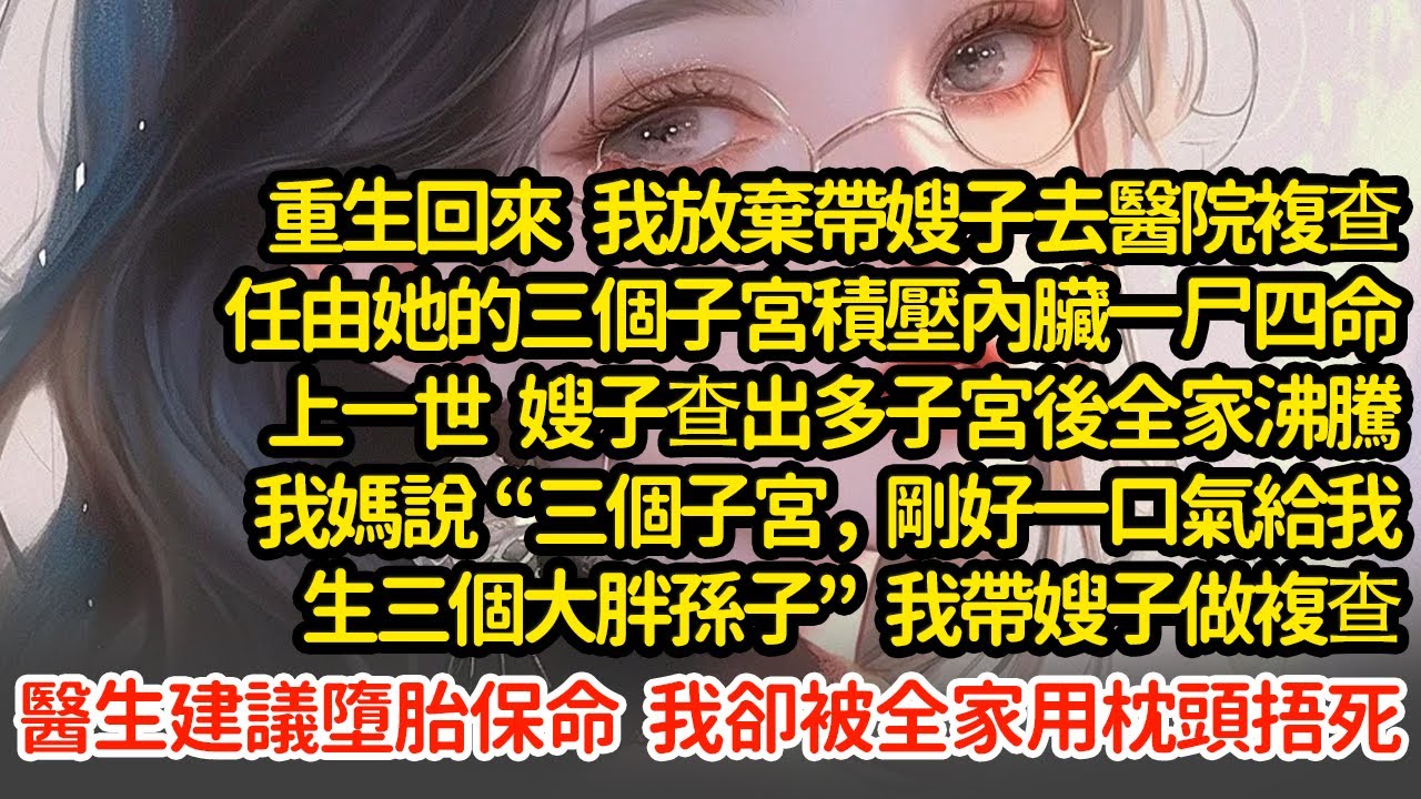 重生回來 我任由她三個子宮積壓內臟一尸四命，上一世 嫂子查出多子宮後全家沸騰我媽說“三個子宮，剛好一口氣給我生三個大胖孫子”我帶嫂子做複查建議墮胎保命被全家用枕頭捂死#小說#推文#新題材#爽文#復仇