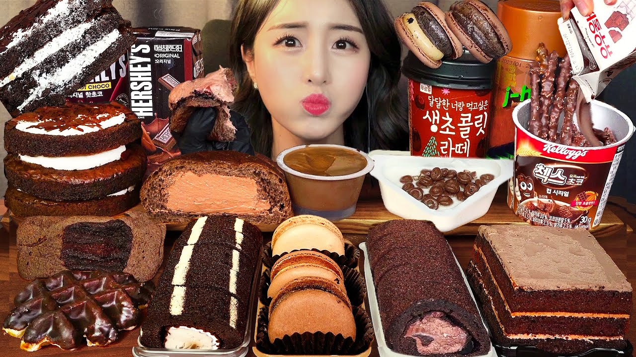 Круглосуточный магазин Шоколадный Десерт АСМР 🍫 Шоколадный торт Сливочный хлеб Мукбанг