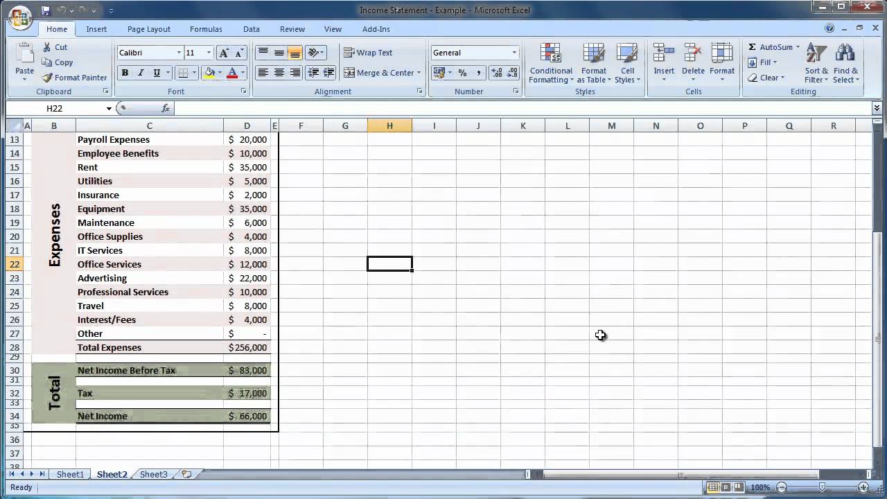 Excel 2007 How to Create an Statement Guide Level 1 YouTube