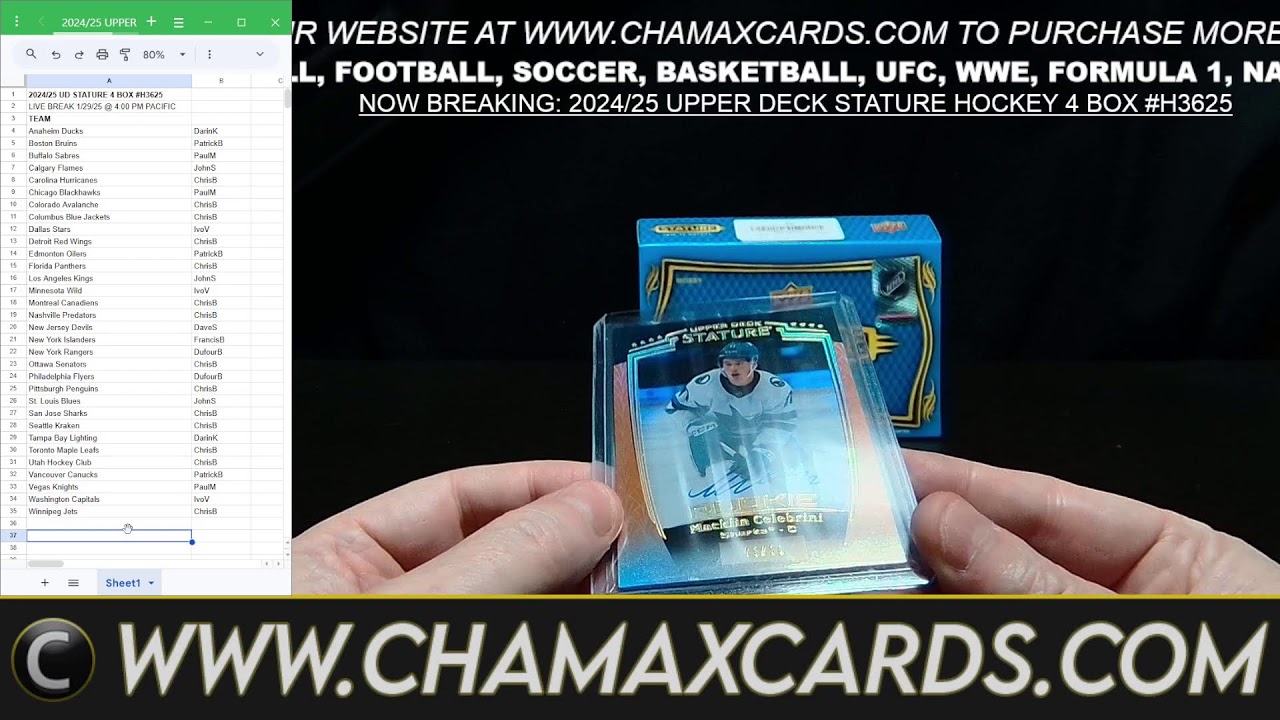 BREAKING TONIGHT: 2024/25 UPPER DECK STATURE HOCKEY 4 BOX RANDOM TEAM BREAK #H3625