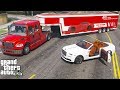 GTA 5 Real Life Mod #175 Freightliner M2 Hauler Delivering A Rolls Royce Dawn In An Enclosed Trailer