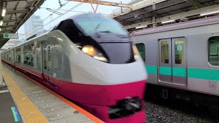 【常磐線】72M 特急ときわ72号 E657系K12編成スカーレットブロッサム塗装 我孫子駅 通過シーン