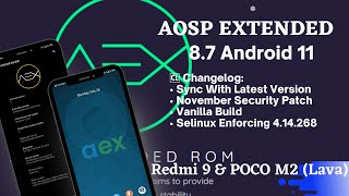 Обзор пользовательского ПЗУ Aosp Extended 8.7 Android 11 | Редми 9 | Поко М2