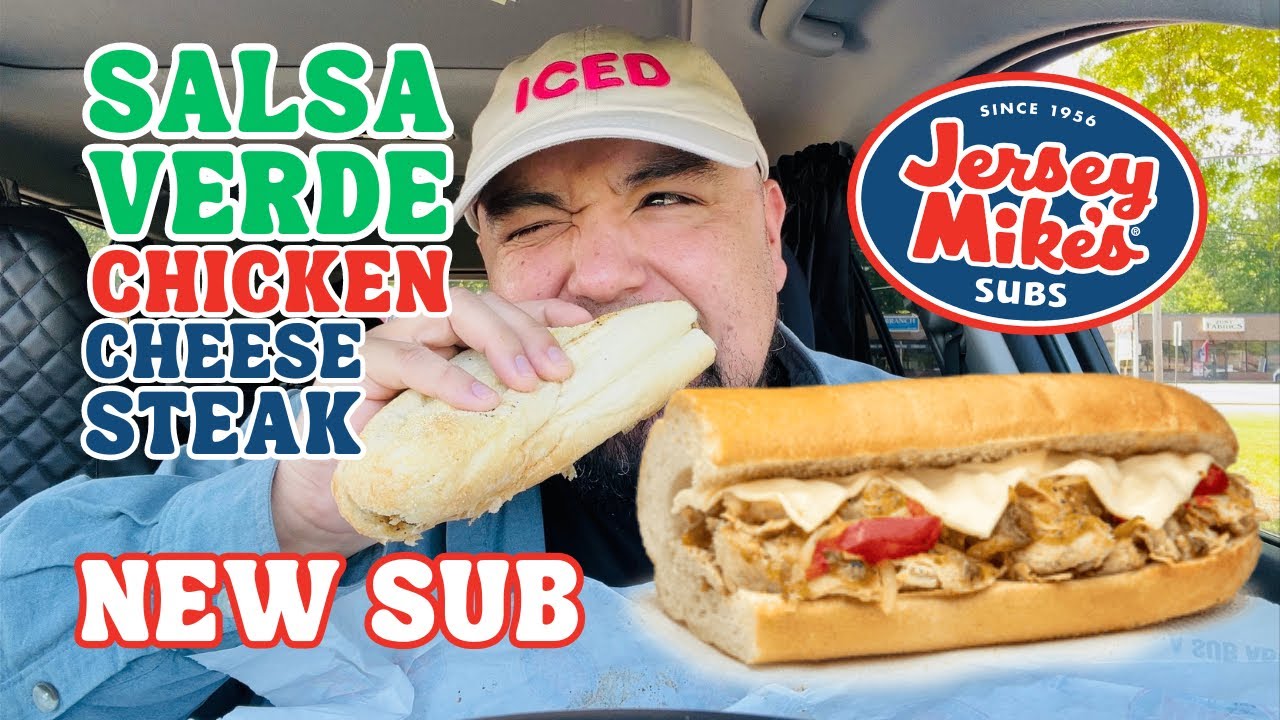Jersey Mike’s NEW SUB Salsa Verde Chicken Cheese Steak Review 🐔🥖 🫑 Lets ...