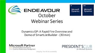 Rapid Fire Demo of SmartList Builder for Dynamics GP with Endeavour Solutions screenshot 5