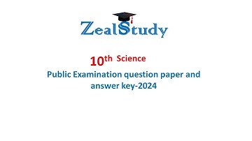 10th Science  Public Examination question paper and answer key 2024  English medium