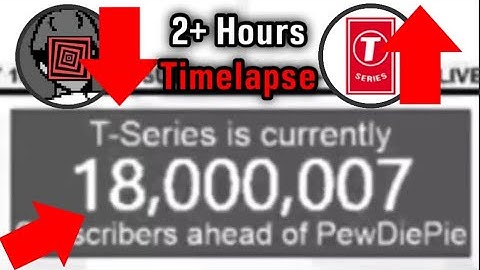 PewDiePie vs T-Series - 18 Million Subscribers Gap (2+ Hours Timelapse)