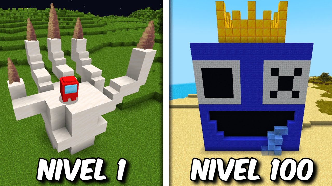 Probé Construcciones de Terror de Nivel 1 a Nivel 100 en Minecraft