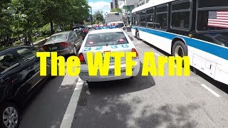 Bus gets the "wtf" arm from NYPD responding to emergency call