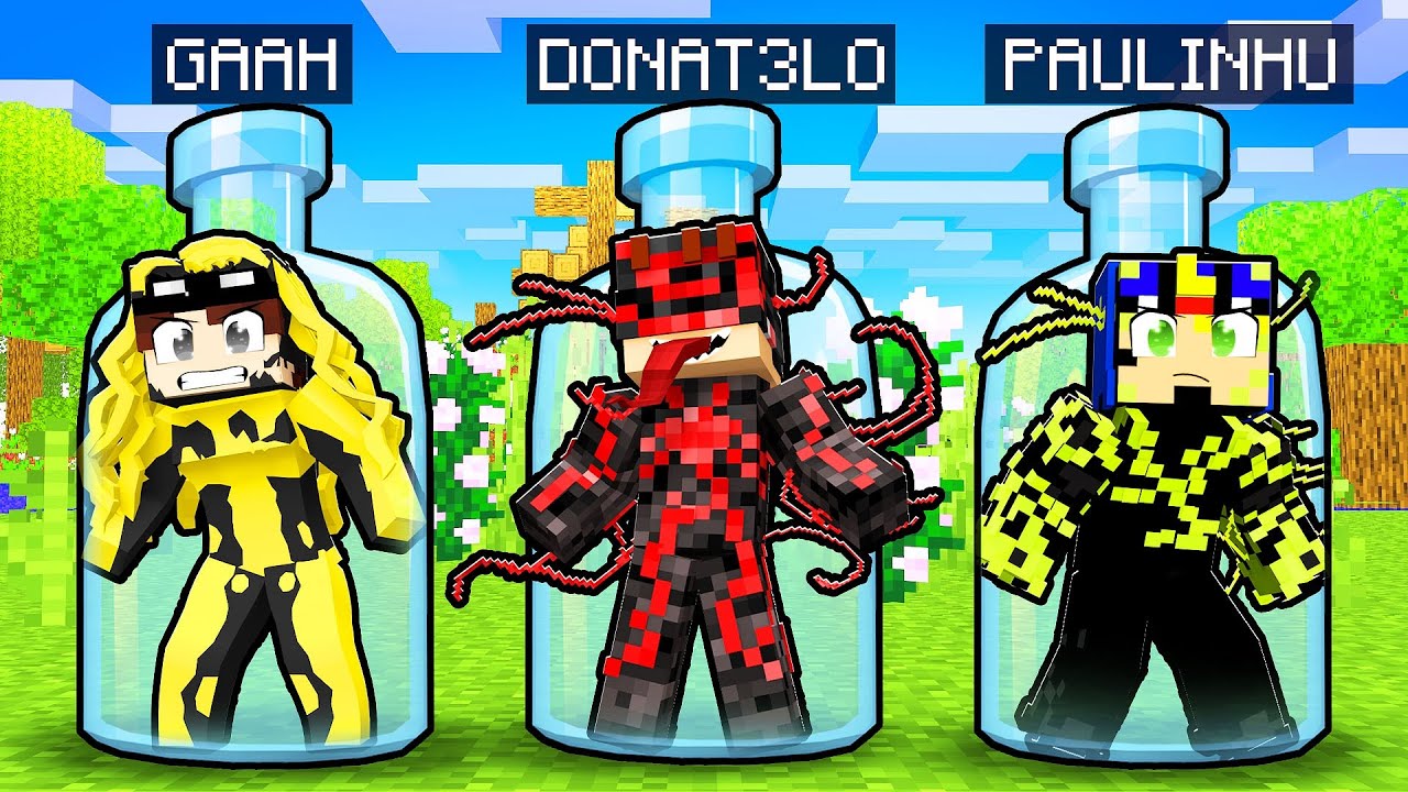 PRESO em UMA GARRAFA como SIMBIONTES no Minecraft!! (Grito,Grendel,Sleep)