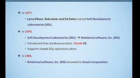 1 1 History of oracle What is oracle