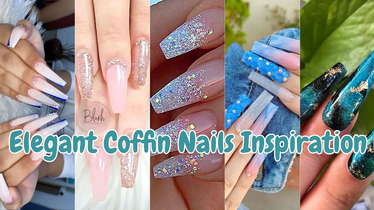 38 Stunning Coffin nails with diamonds  Inspired Beauty