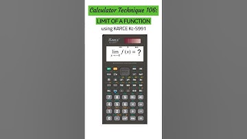 CALCULATOR TECHNIQUE 106 | Limit of a Function using Karce Kc-S991 #let2025 #mathmajor #caltech