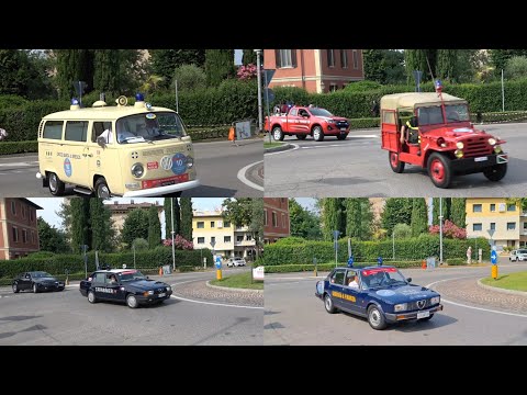 Video Passaggio Mezzi di Soccorso storici in sirena per le Mille Miglia 2026 Vigili del Fuoco Carabinieri
