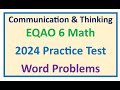 EQAO 6 Math 2024 Sample Test Paper 1 Communication and Thinking Difficult Questions