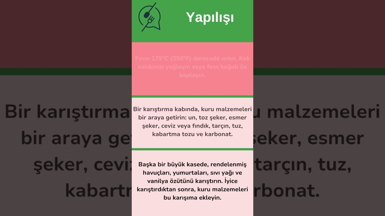 Havuçlu Tarçınlı Kek Tarifi ve Yapılışı / Kolay Hızlı Havuçlu Kek Tarifi / #yemektarifleri