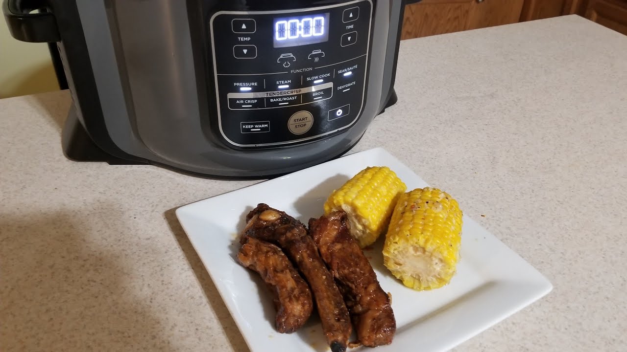 Ninja Foodi Slow Cooker Bbq Pork Ribs And Juicy Sweet Garlic Foil Corn Youtube