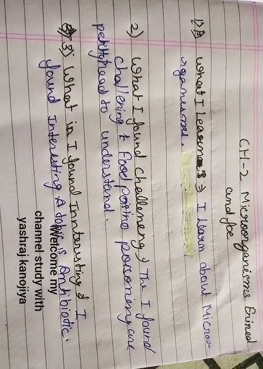 Learner diary of class 8 science chapter 2 - YouTube
