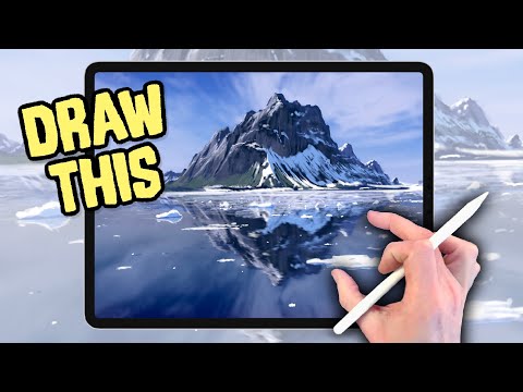 ipad-painting-tutorial---mountain-lakes-landscape-art-in-procreate