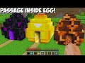 You will be shocked where does lead PASSAGE inside BIGGEST EGGS in Minecraft ! EGG TUNNEL !