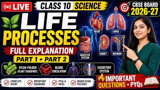 🔴 LIVE | Class 10 Science Chapter 5: Life Processes | Full Explanation | Part 1 + Part 2 | CBSE Boa