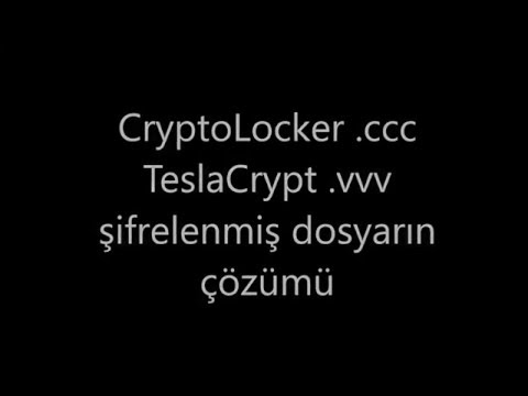 CryptoLocker TeslaCrypt .ccc .vvv decrypt Solution - Fidye Virüsü Çözüldü