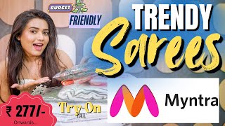 On High Demand Sarees From Myntra  Beautiful Summer Sarees  Tryon  Gimaashi 