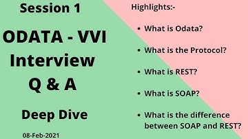 ODATA Interview Q & A | 1 |  O Data Basics | Protocol | SOAP Vs REST | Webservice