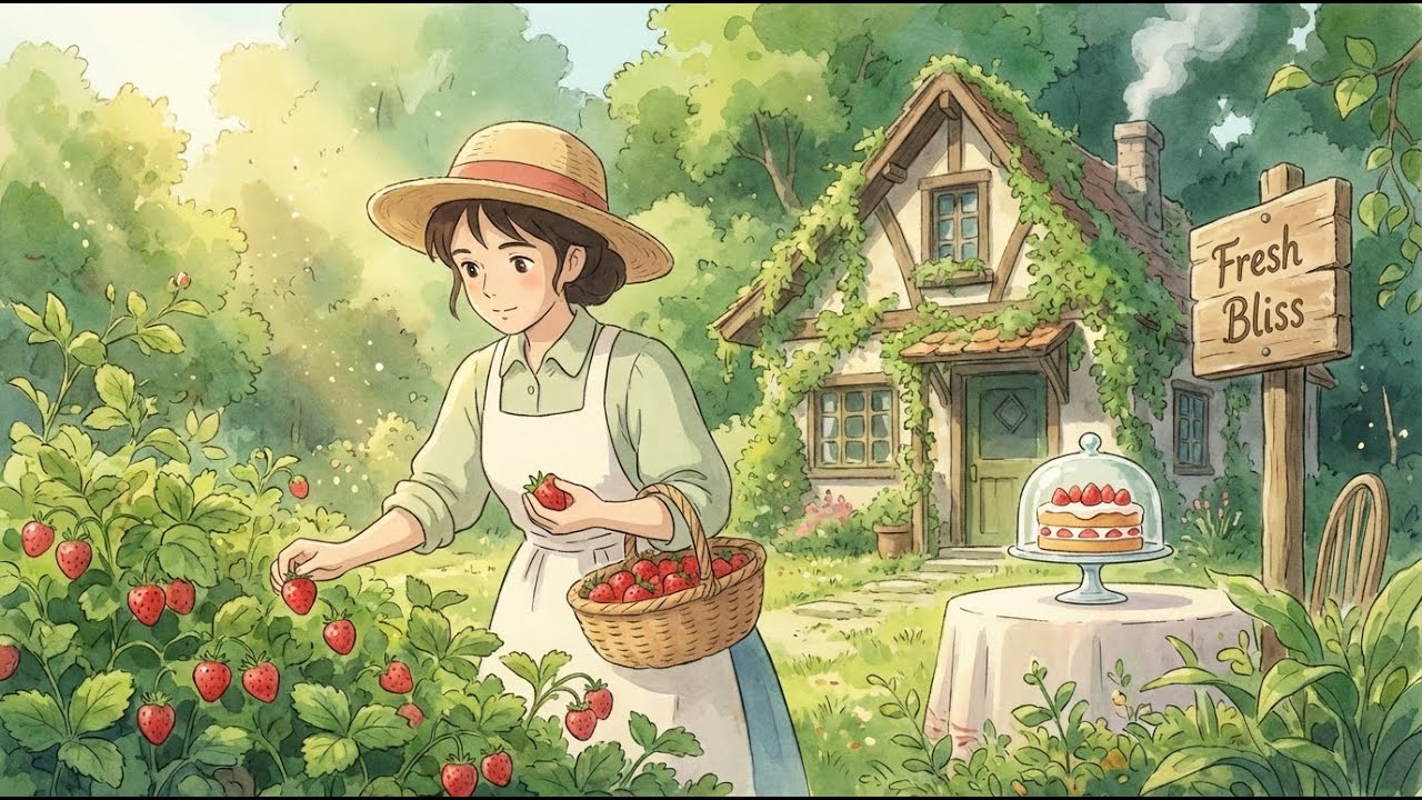 Unlock Dreamy Strawberry Shortcake from Garden Magic | Ghibli Style Video