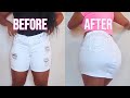 TURN YOUR OLD SHORTS INTO A SKIRT *super easy thrift flip*