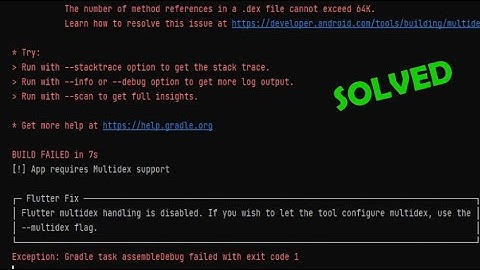 Multidex Error in Flutter || Android Studio || ERROR SOLVED ✅