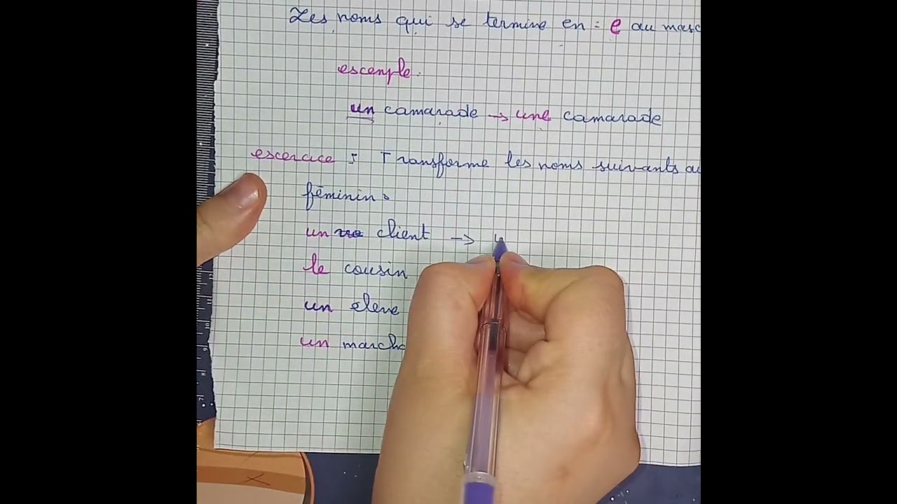 Le féminin avec e 4ap 5ap السنة الخامسة والرابعة ابتدائي