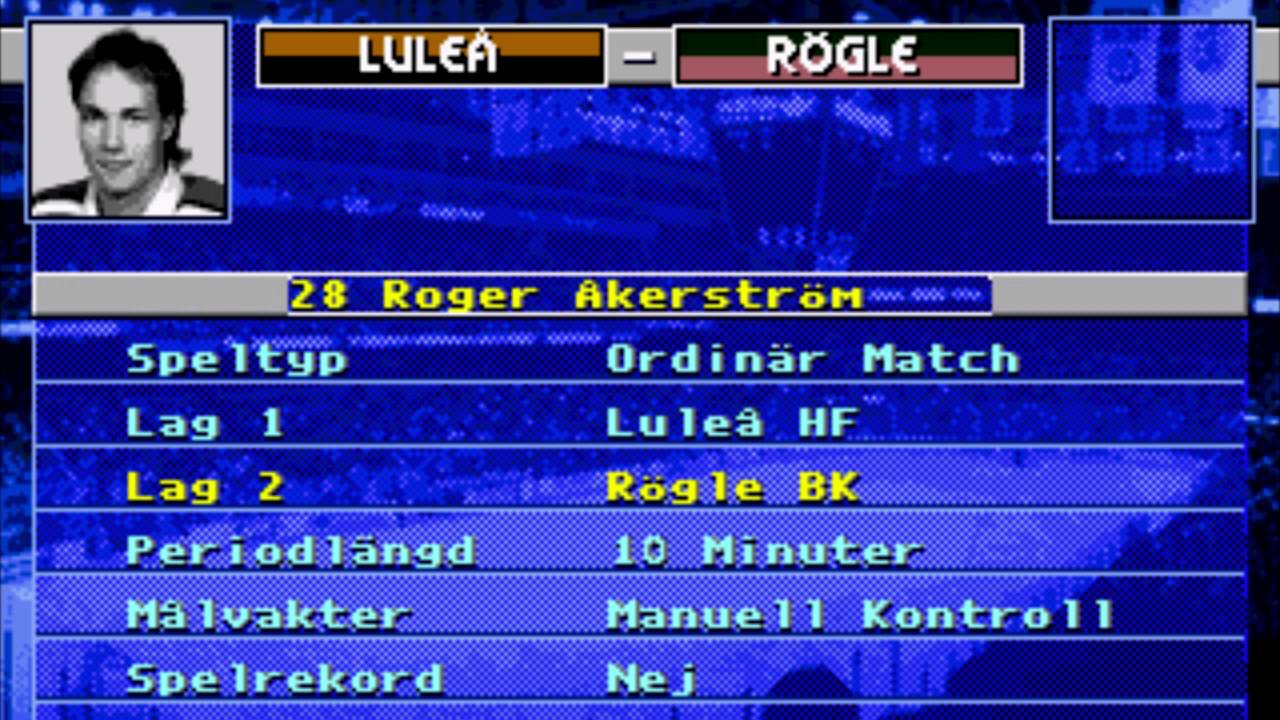 Sega Mega Drive: Elitserien 95. Musik från titelskärm och huvudmeny. 