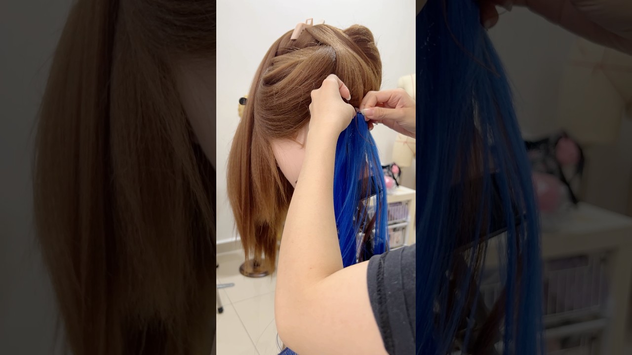you can easily add on highlights by sewing wefts to your cosplay wigs! #cosplay #wigs