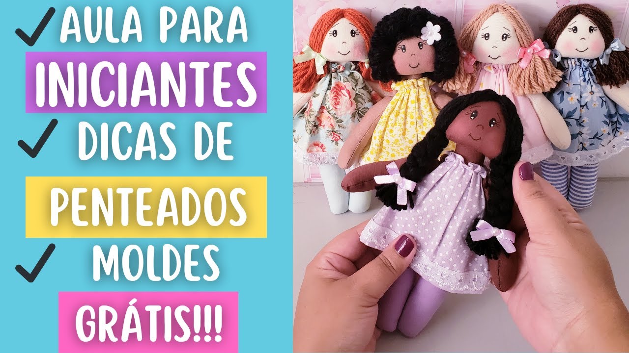 Como fazer BONECA DE PANO de um jeito FÁCIL e ÓTIMAS DICAS [MOLDES GRÁTIS] #bonecadepano